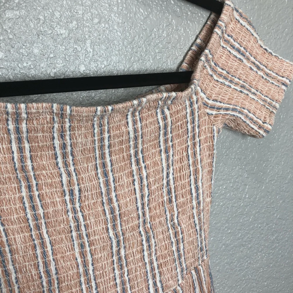 Roxy Pretty Lovers Off The Shoulder Smocked Top Midi Dress - Picture 5 of 9